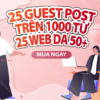 Cung cấp 25 Guest posts với 1000 từ trên 25 trang web với DA 50, lưu lượng truy cập theo Ahrefs và liên kết dofollow thumbnail