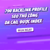 Cung cấp 700 backlink profile SEO thủ công với chỉ số DA cao và được index thumbnail.